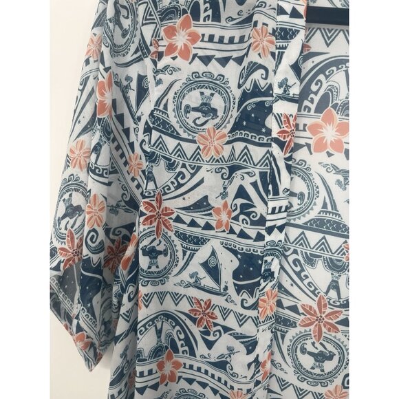 Disney Moana Blue Fringe Boho SM Kimono Polynesian Shawl Hot Topic - Picture 4 of 6